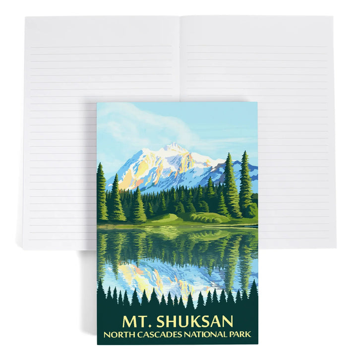 Lined 6x9 Journal, North Cascades National Park, Washington, Mt Shuksan, Lay Flat, 193 Pages, FSC paper