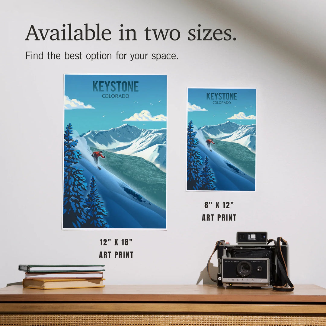 Keystone, Colorado, Lithograph, Downhill Skier, Art & Giclee Prints