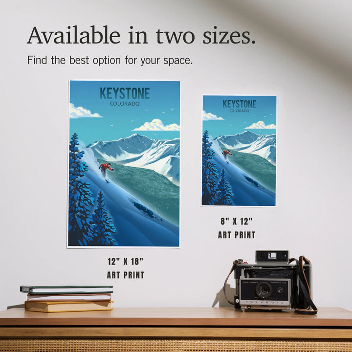 Keystone, Colorado, Lithograph, Downhill Skier, Art & Giclee Prints