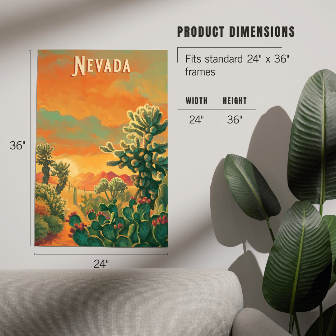 Nevada, Oil Painting Series, Cholla Cactus, Art & Giclee Prints