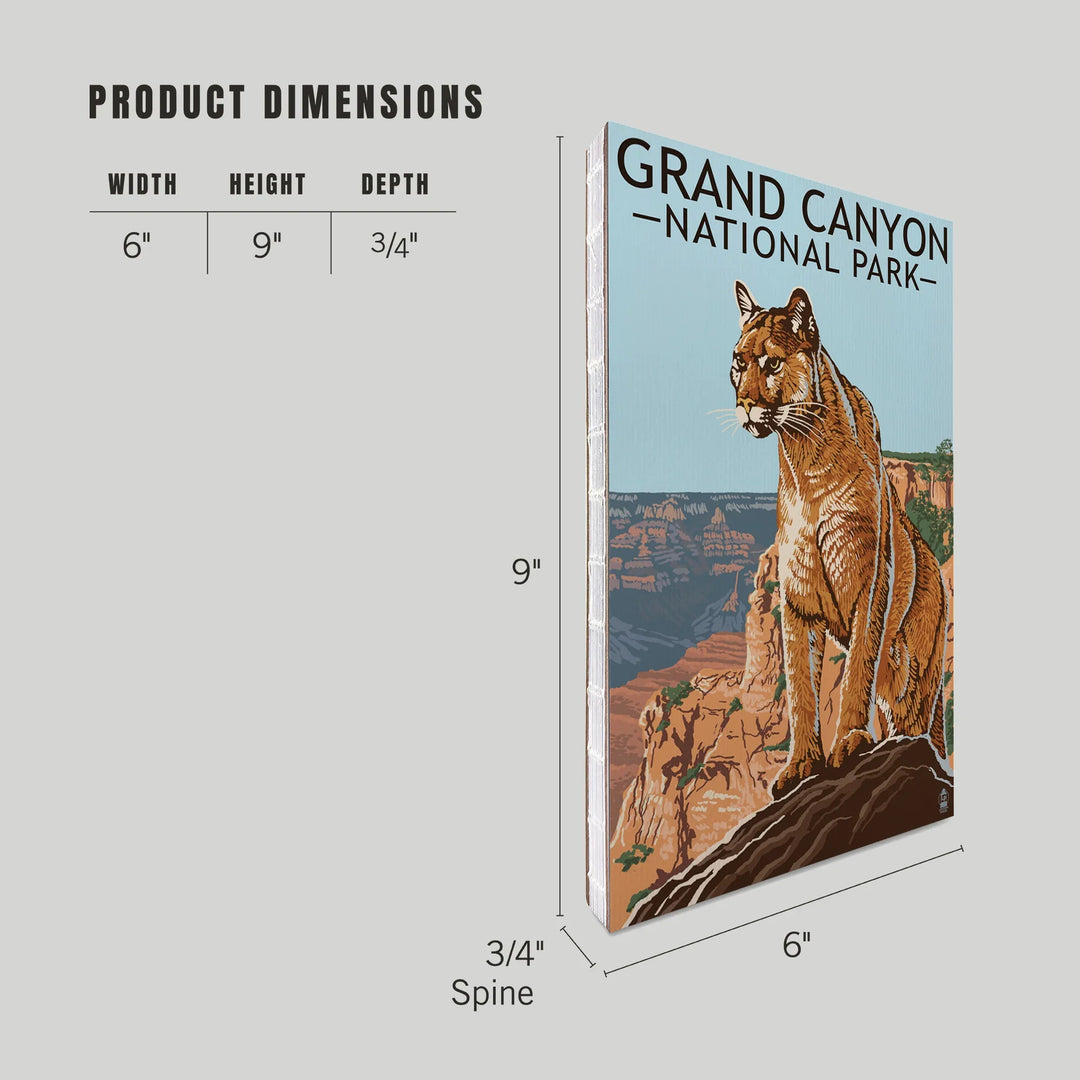 Lined 6x9 Journal, Grand Canyon National Park, Mountain Lion, Lay Flat, 193 Pages, FSC paper