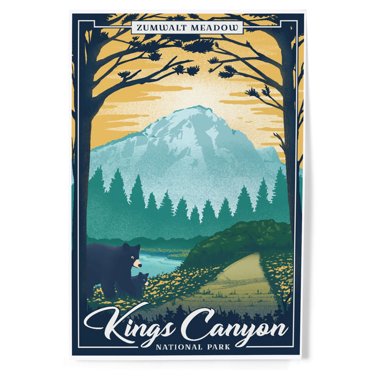 Kings Canyon National Park, California, Lithograph National Park Series, Zumwalt Meadow, Art & Giclee Prints