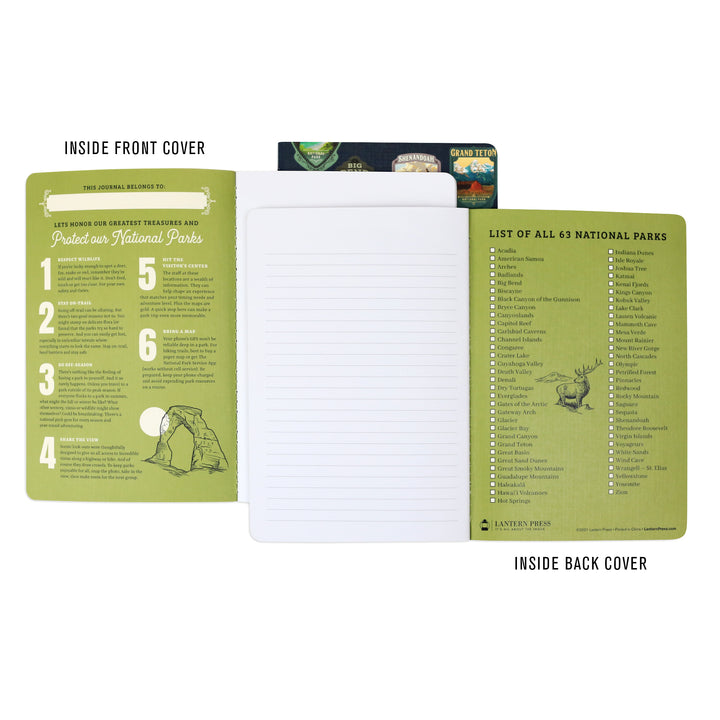 Protect Our National Parks, 3-Pack Journal Set with Unique Artwork on Each Cover