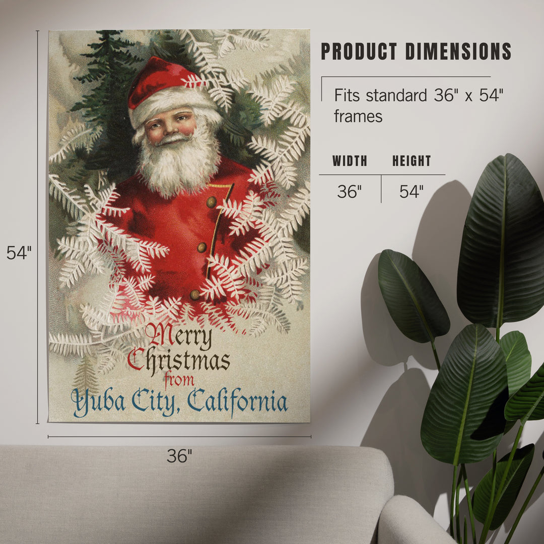 Yuba City, California, Merry Christmas from Santa, Vintage, Artwork, Art & Giclee Prints