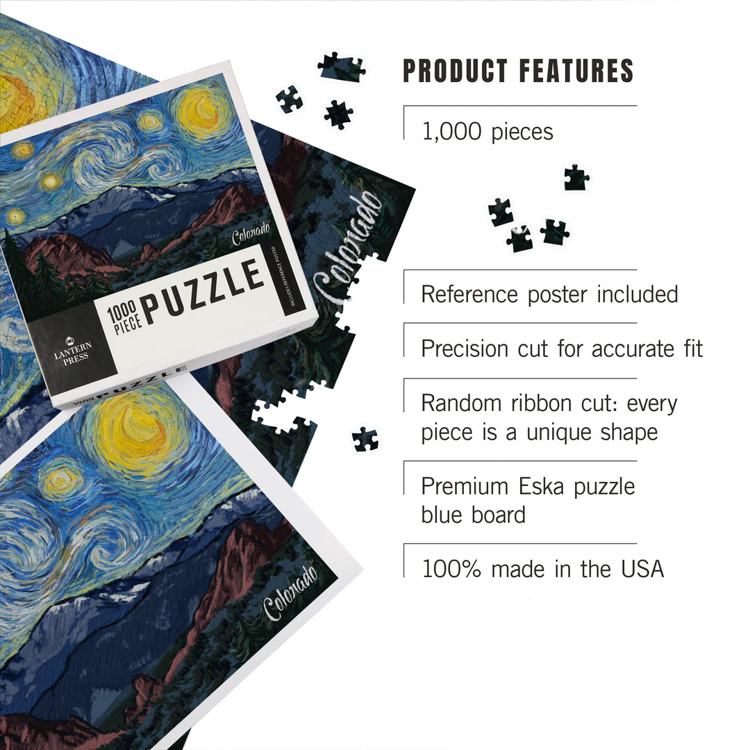 Colorado, Pikes Peak, Starry Night, Jigsaw Puzzle
