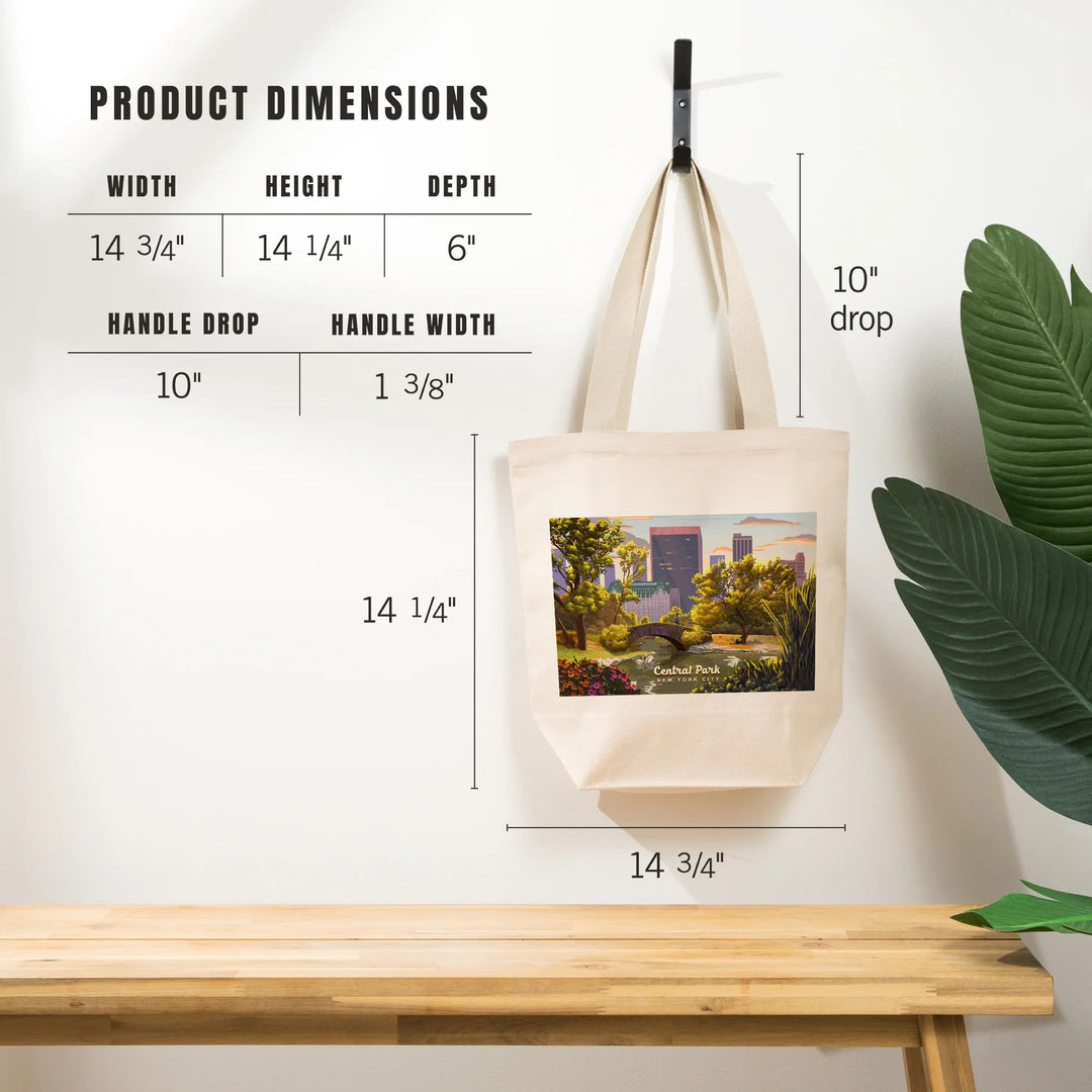 New York City, New York, Central Park Bridge, Painterly, Tote Bag