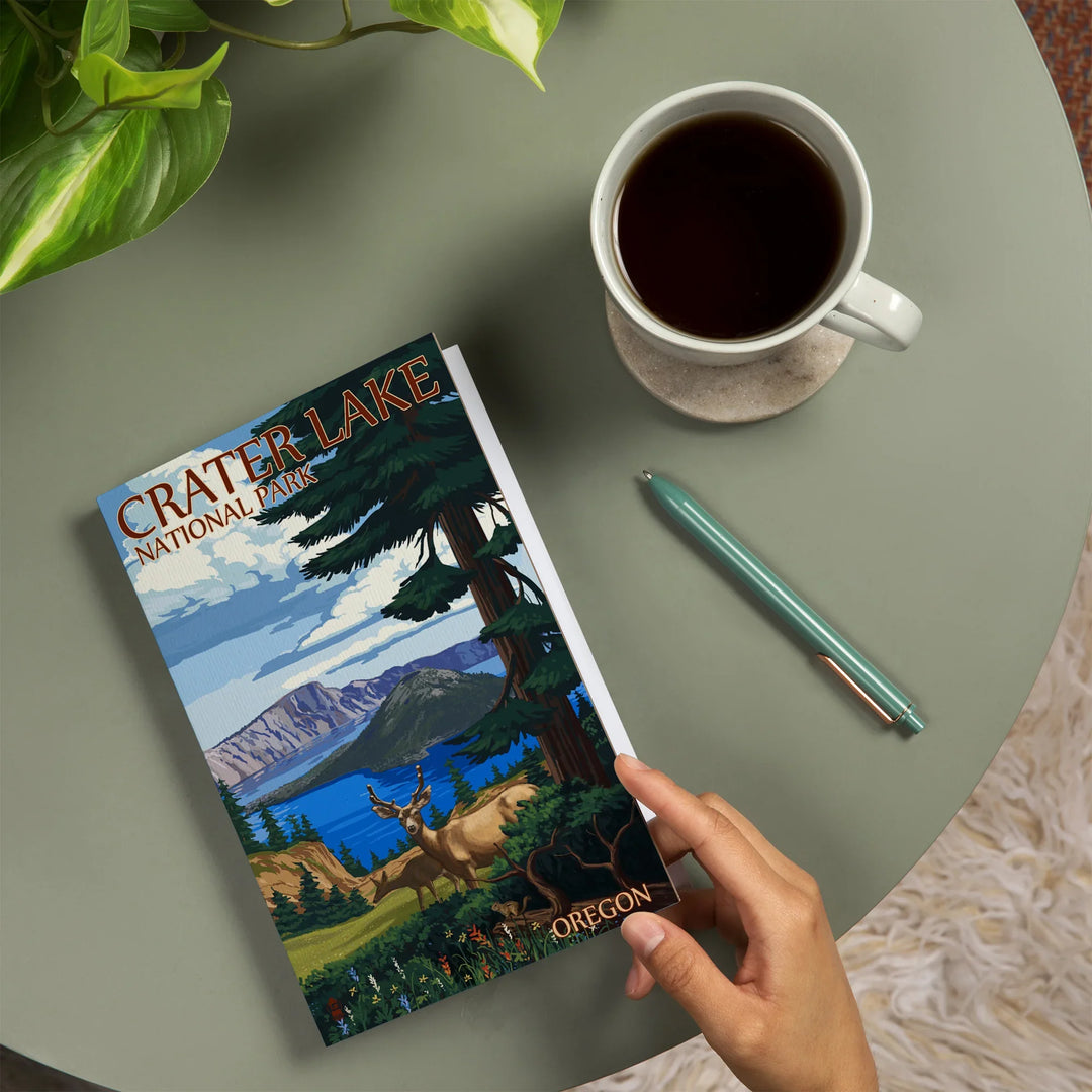 Lined 6x9 Journal, Crater Lake National Park, Oregon, Deer Family, , Lay Flat, 193 Pages, FSC paper
