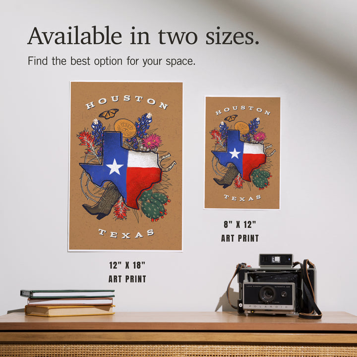 Houston, Texas, State Treasure Trove, State Series, Art & Giclee Prints
