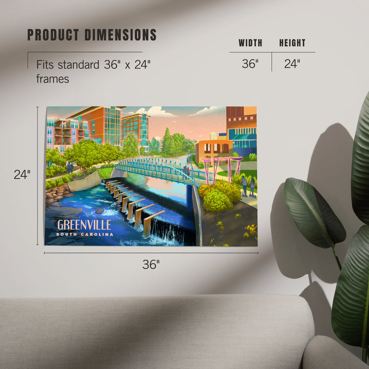 Greenville, South Carolina, Lithograph, Art & Giclee Prints