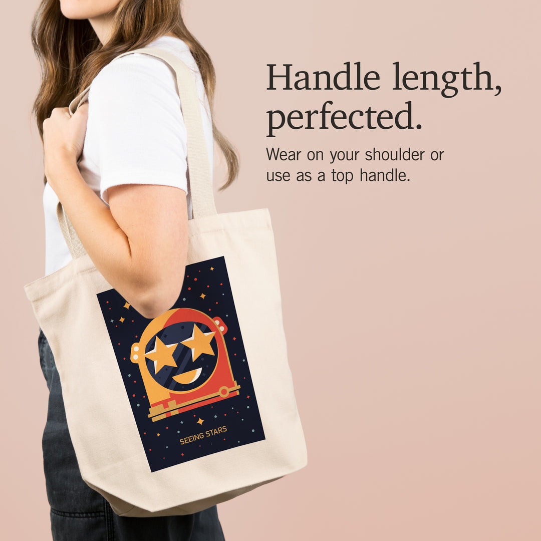 Equations and Emojis Collection, Astronaut Helmet, Seeing Stars, Tote Bag