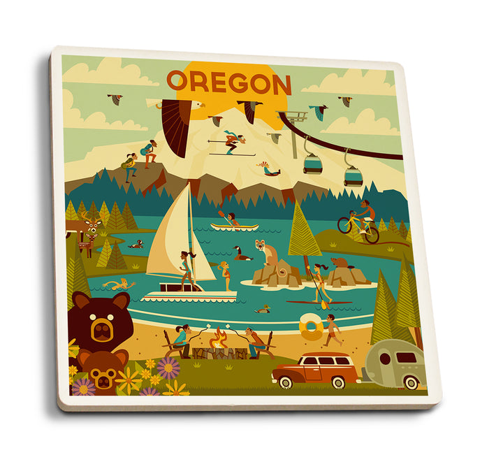Oregon, Geometric, Coaster Set