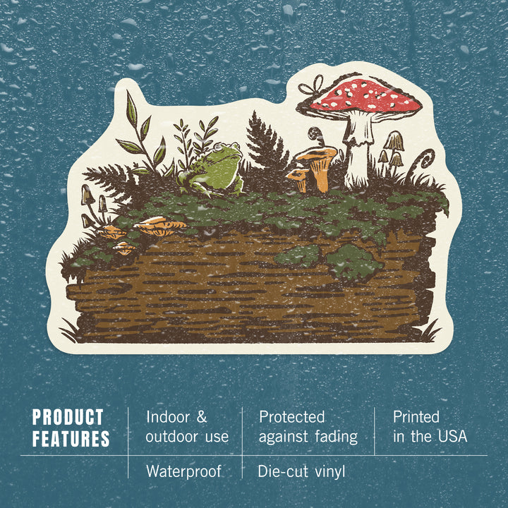 Vintage Linework, Mushrooms, Vinyl Sticker