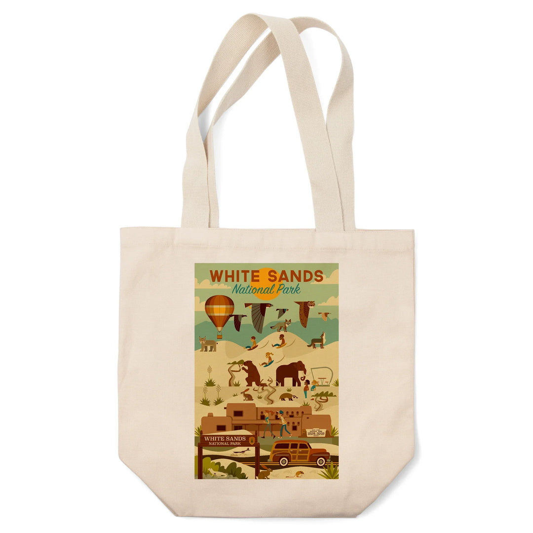 White Sands National Park, New Mexico, Geometric National Park Series, Tote Bag