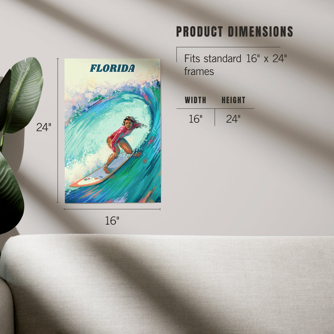 Florida, Vitamin Sea, Coastal Series, Surfer Girl, Art & Giclee Prints - Lantern Press