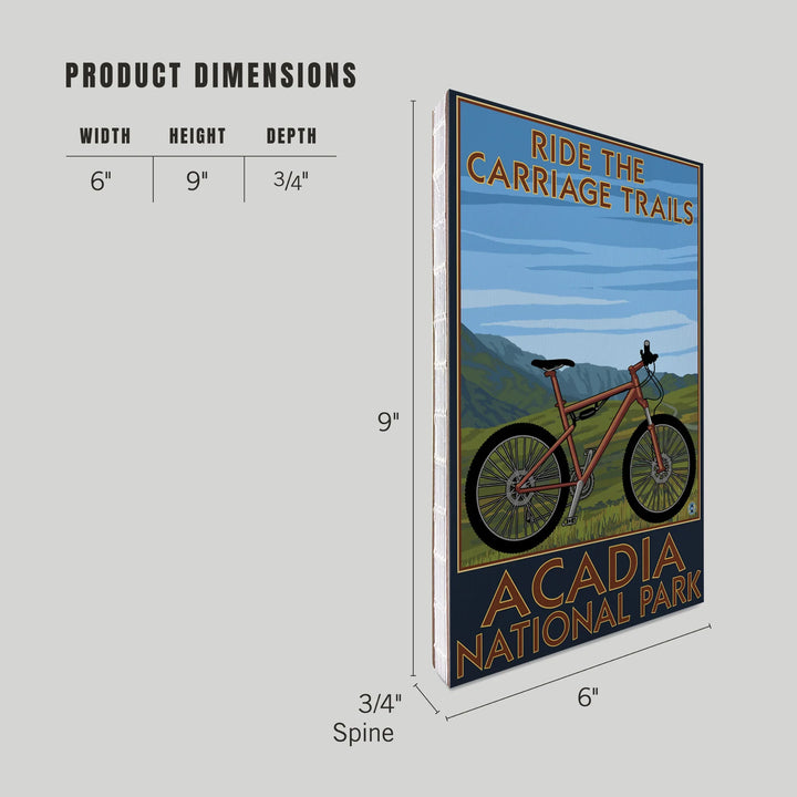 Lined 6x9 Journal, Acadia National Park, Maine, Ride the Carriage Trails, Lay Flat, 193 Pages, FSC paper