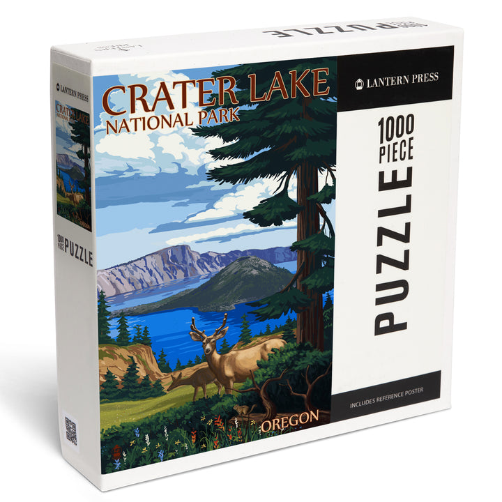 Crater Lake National Park, Oregon, Deer Family,, Jigsaw Puzzle