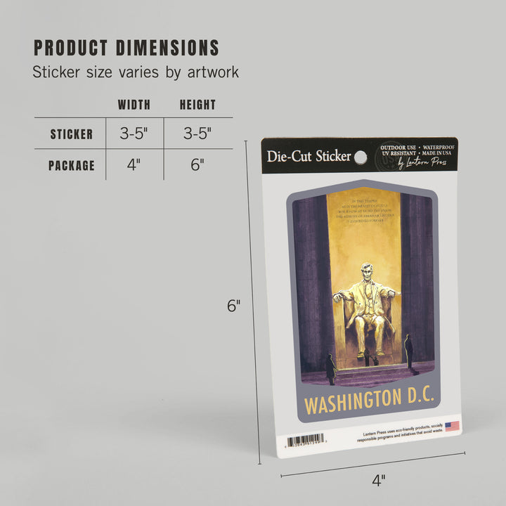 Washington DC, Lincoln Memorial, Vinyl Sticker