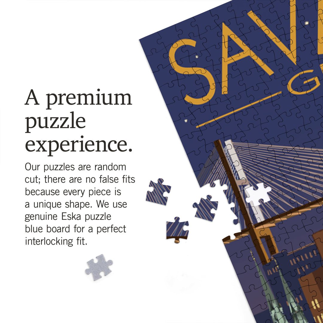 Savannah, Georgia at Night, Jigsaw Puzzle