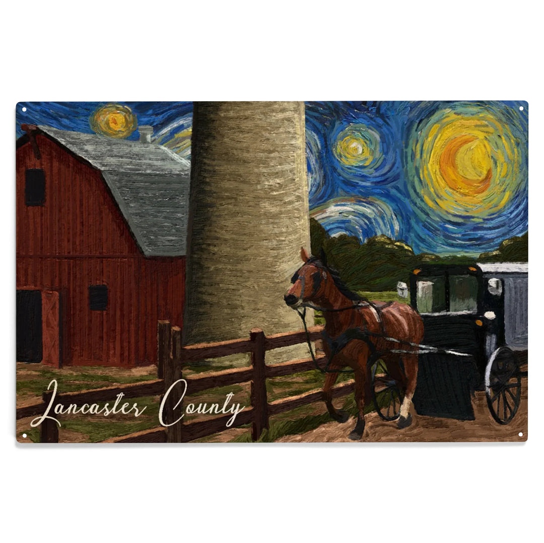 Lancaster County, Pennsylvania, Starry Night, Wood Sign and Postcards