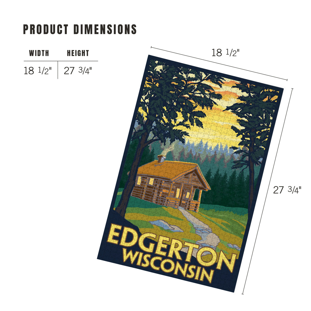 Cabin Scene, Edgerton, Wisconsin, Jigsaw Puzzle Puzzle Lantern Press 