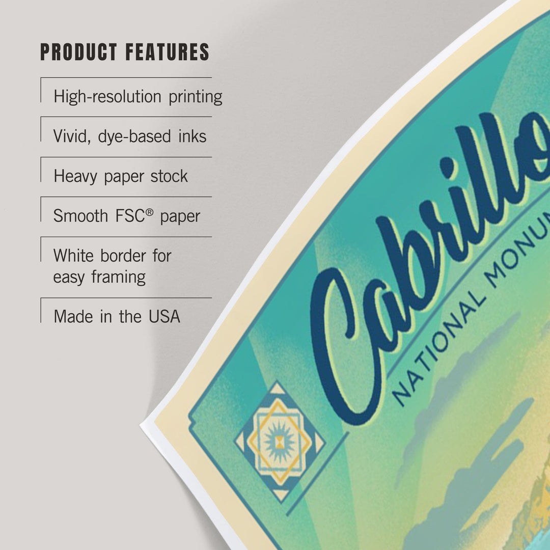 Cabrillo National Monument, California, Lithograph, Art & Giclee Prints Art Lantern Press 