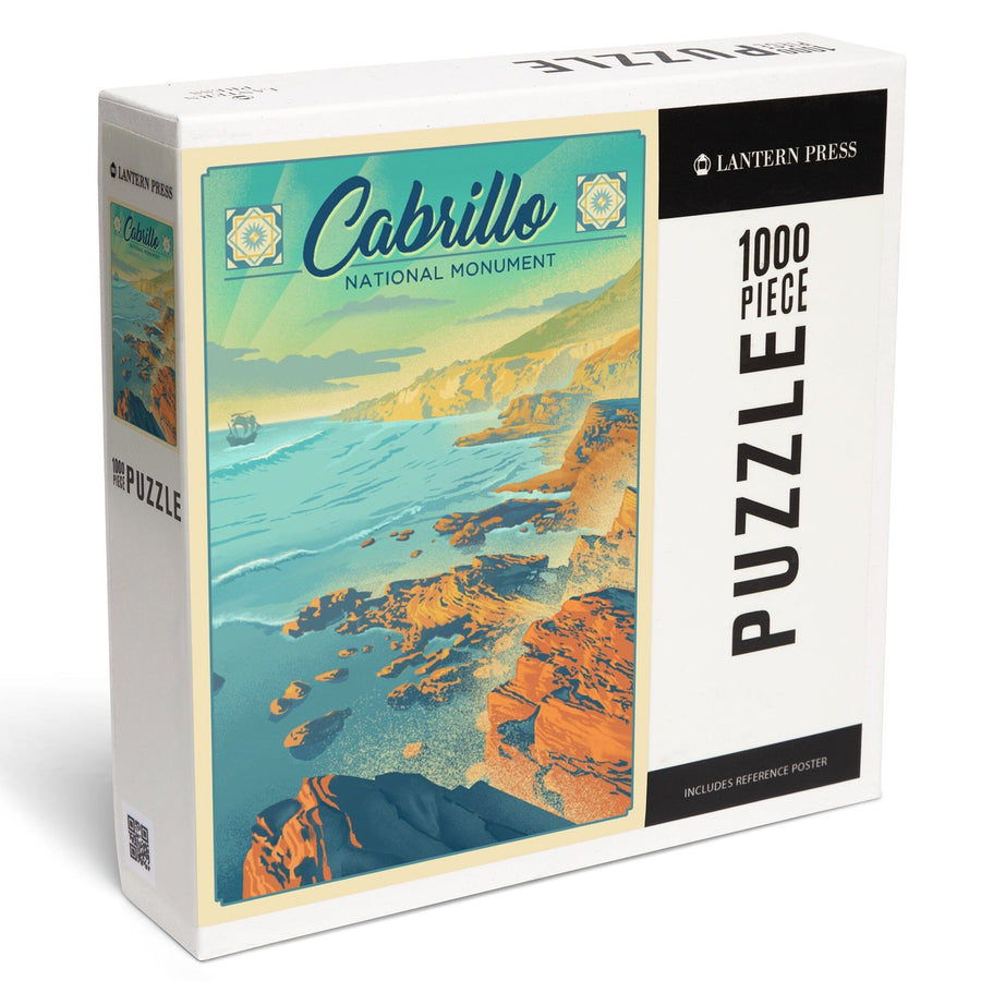 Cabrillo National Monument, California, Lithograph, Jigsaw Puzzle Puzzle Lantern Press 