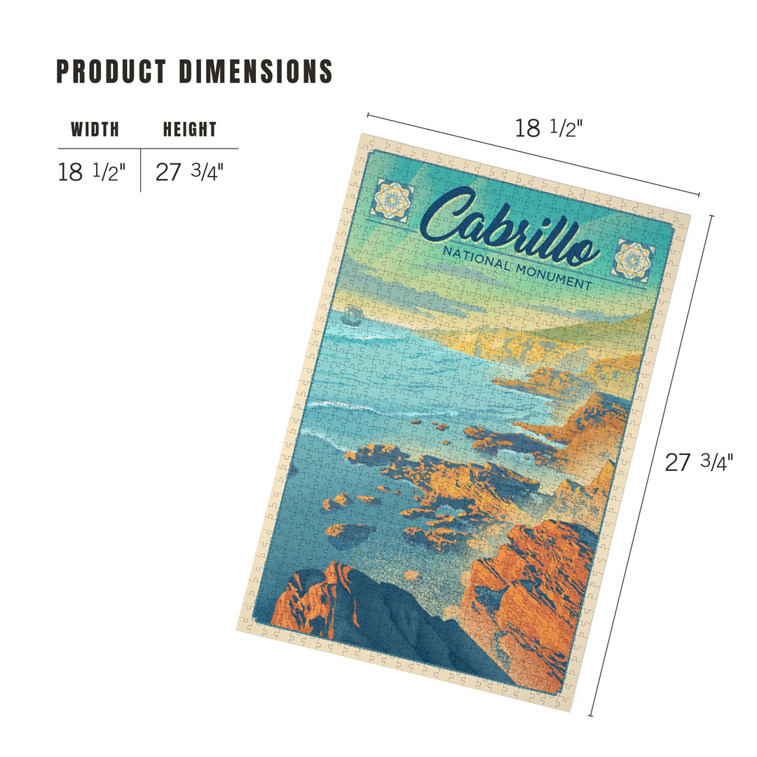 Cabrillo National Monument, California, Lithograph, Jigsaw Puzzle Puzzle Lantern Press 
