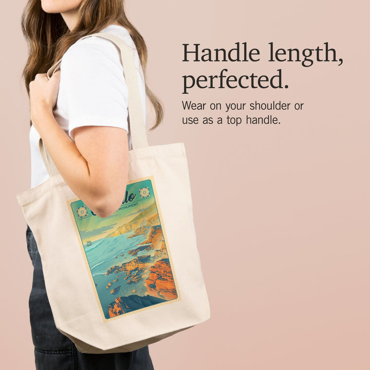 Cabrillo National Monument, California, Lithograph, Tote Bag Totes Lantern Press 