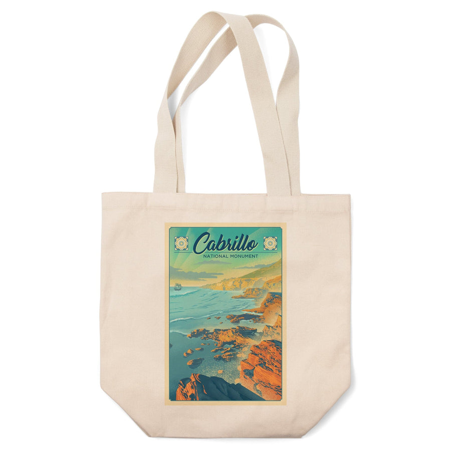 Cabrillo National Monument, California, Lithograph, Tote Bag Totes Lantern Press 
