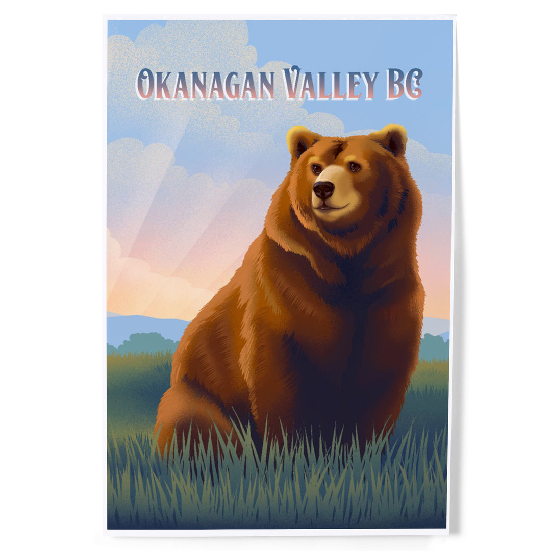 Okanagan Valley, British Columbia, Lithograph Wildlife Series, Grizzly Bear, Art & Giclee Prints