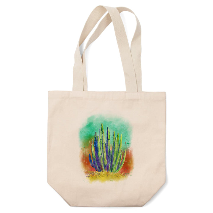 Cactus, Watercolor, Lantern Press Artwork, Tote Bag Totes Lantern Press 