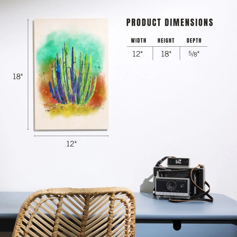 Cactus, Watercolor, Lantern Press Artwork, Wood Signs and Postcards - Lantern Press