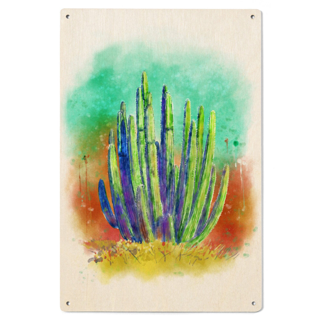 Cactus, Watercolor, Lantern Press Artwork, Wood Signs and Postcards Wood Lantern Press 