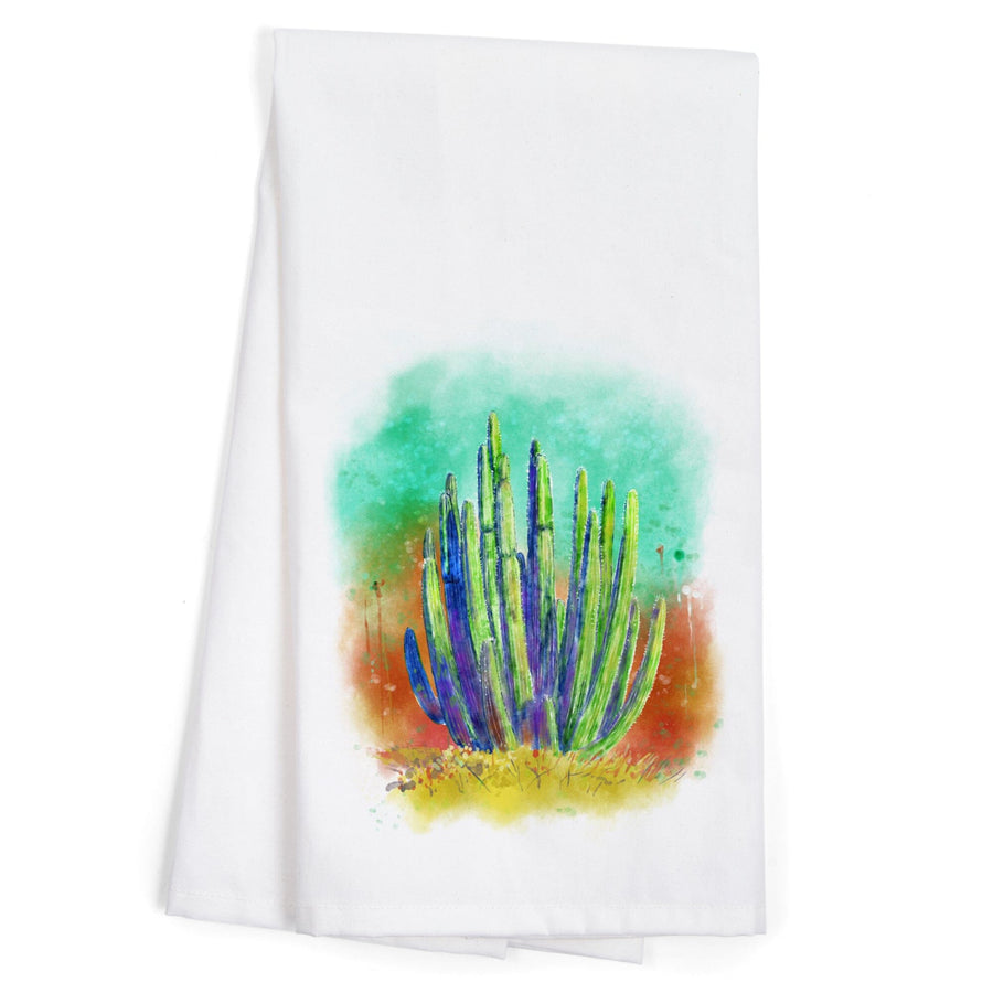 Cactus, Watercolor, Organic Cotton Kitchen Tea Towels Kitchen Lantern Press 