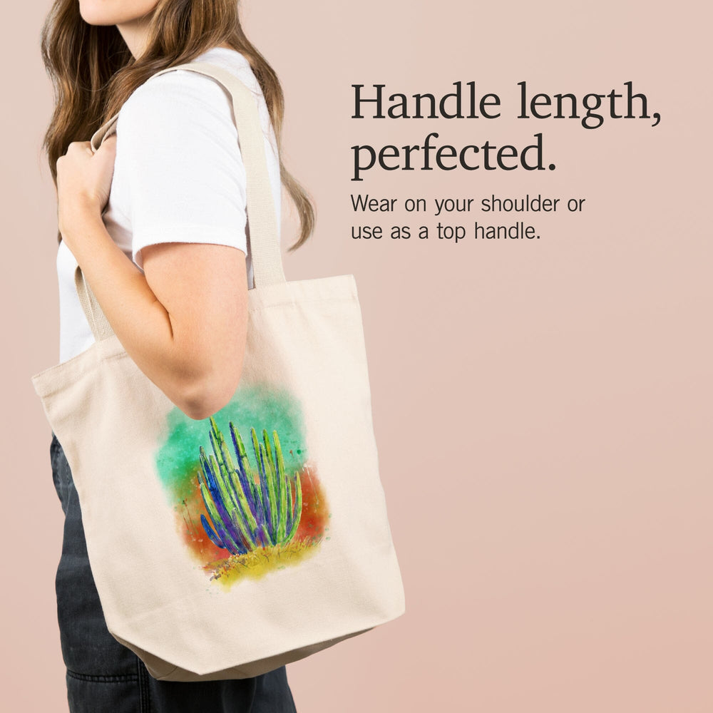 Cactus, Watercolor, Tote Bag Totes Lantern Press 