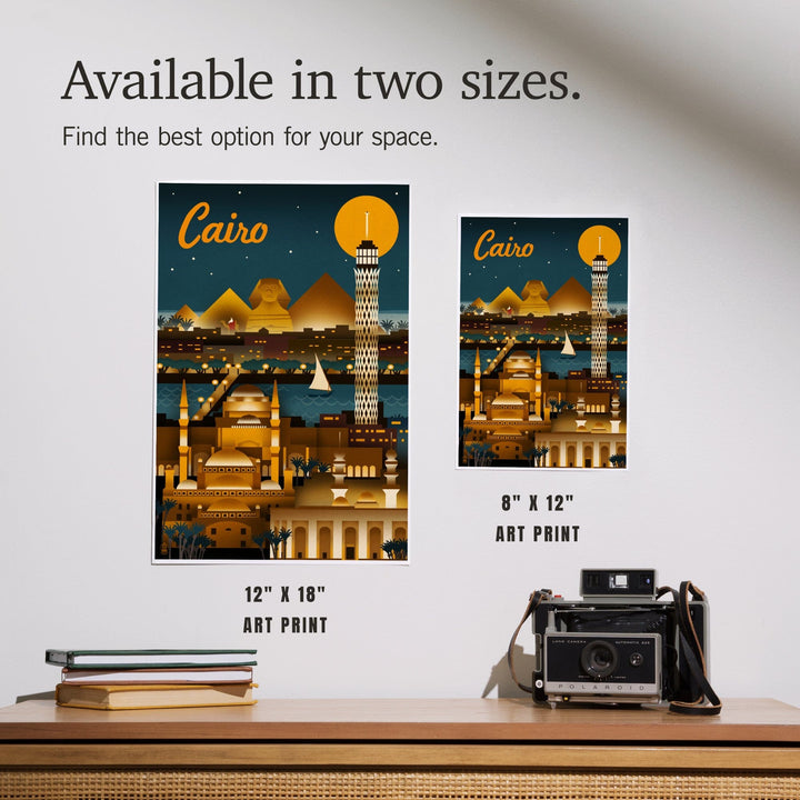 Cairo, Egypt, Retro Skyline, Art & Giclee Prints Art Lantern Press 