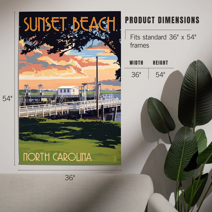 Calabash, North Carolina, Sunset Beach, Swinging Bridge, Art & Giclee Prints - Lantern Press