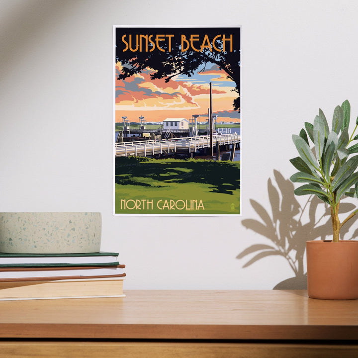 Calabash, North Carolina, Sunset Beach, Swinging Bridge, Art & Giclee Prints Art Lantern Press 
