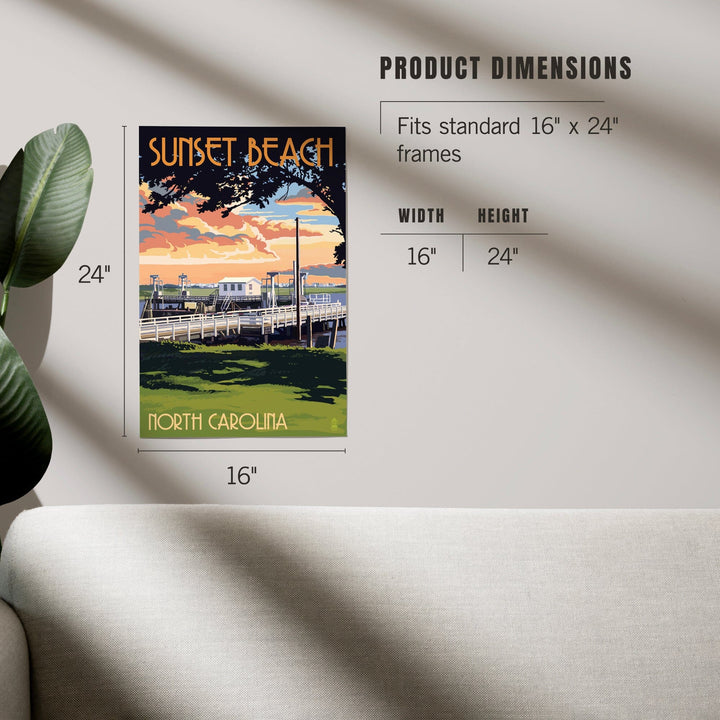 Calabash, North Carolina, Sunset Beach, Swinging Bridge, Art & Giclee Prints Art Lantern Press 