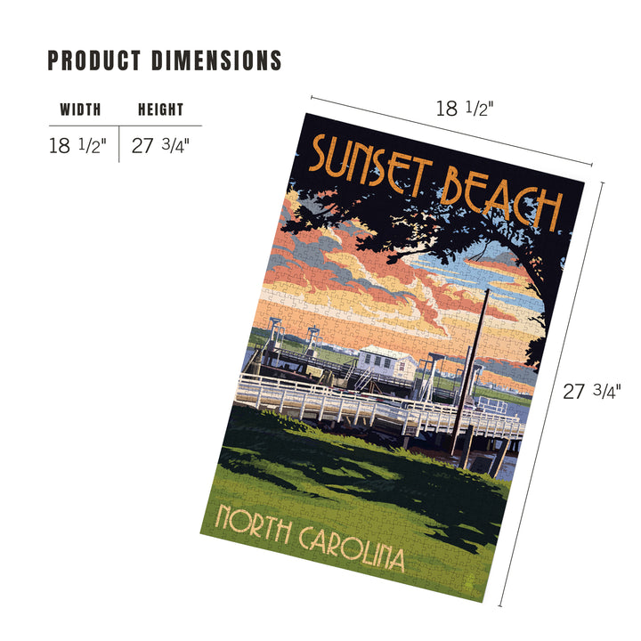 Calabash, North Carolina, Sunset Beach, Swinging Bridge, Jigsaw Puzzle Puzzle Lantern Press 