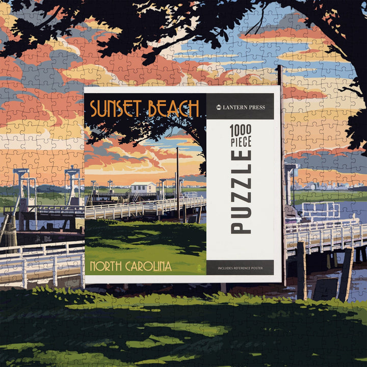 Calabash, North Carolina, Sunset Beach, Swinging Bridge, Jigsaw Puzzle Puzzle Lantern Press 
