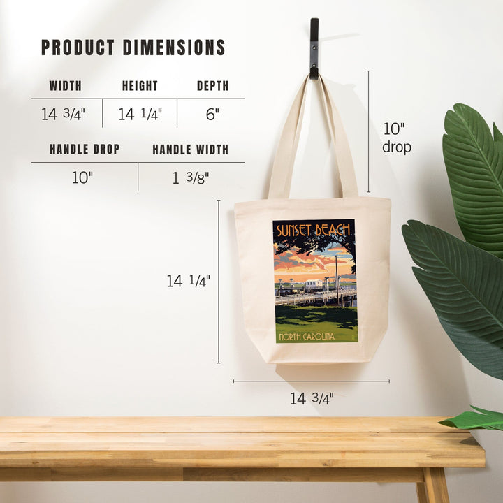 Calabash, North Carolina, Sunset Beach, Swinging Bridge, Tote Bag Totes Lantern Press 