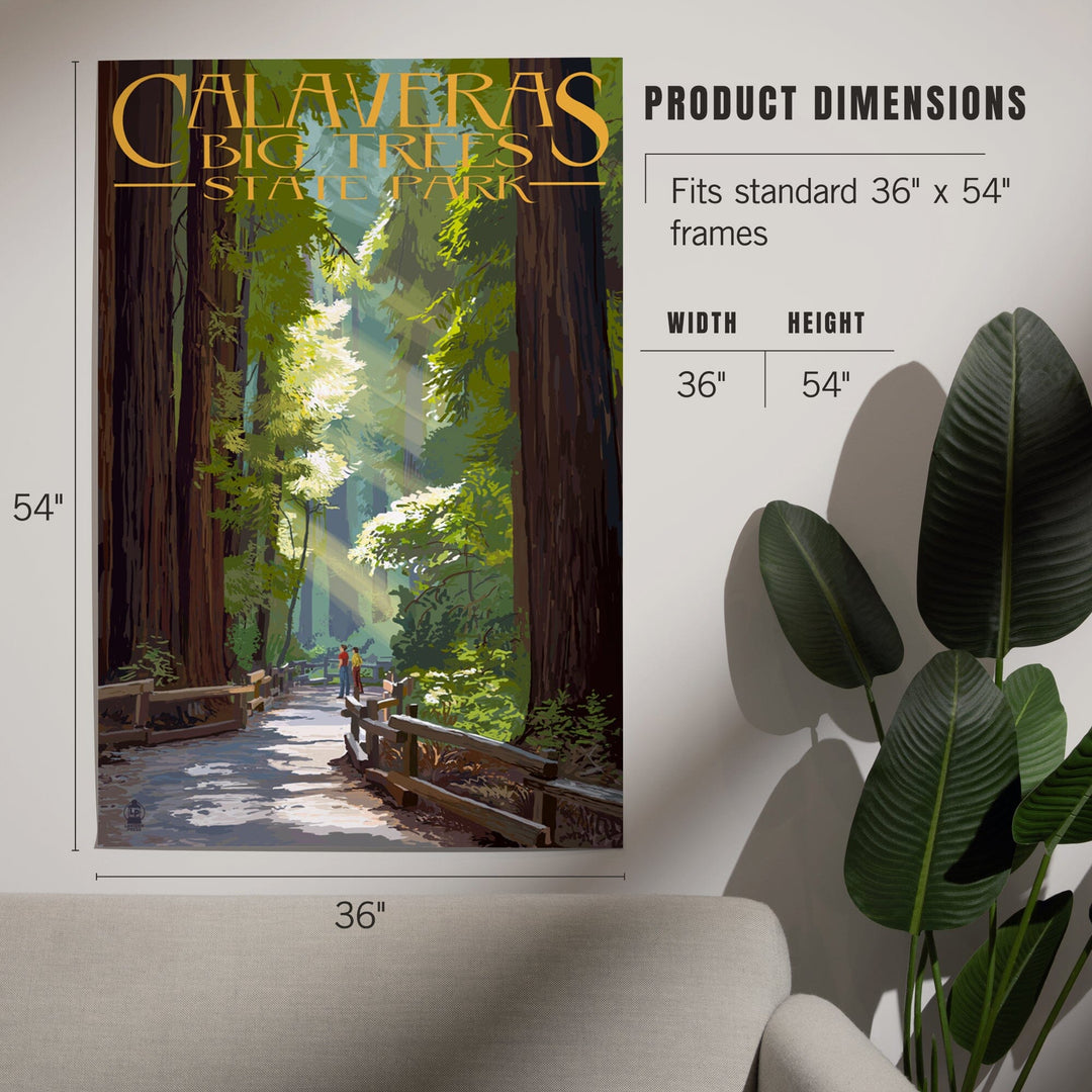 Calaveras Big Trees State Park, California, Pathway in Trees, Art & Giclee Prints Art Lantern Press 