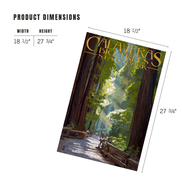 Calaveras Big Trees State Park, California, Pathway in Trees, Jigsaw Puzzle Puzzle Lantern Press 