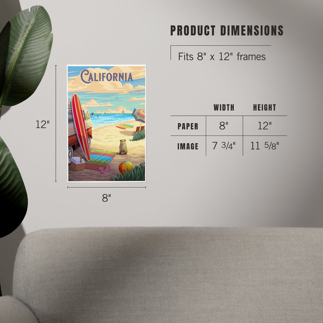 California, Beach Activities, Art & Giclee Prints Art Lantern Press 