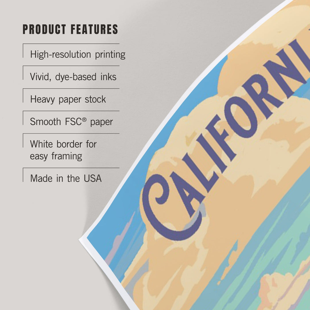 California, Beach Activities, Art & Giclee Prints Art Lantern Press 