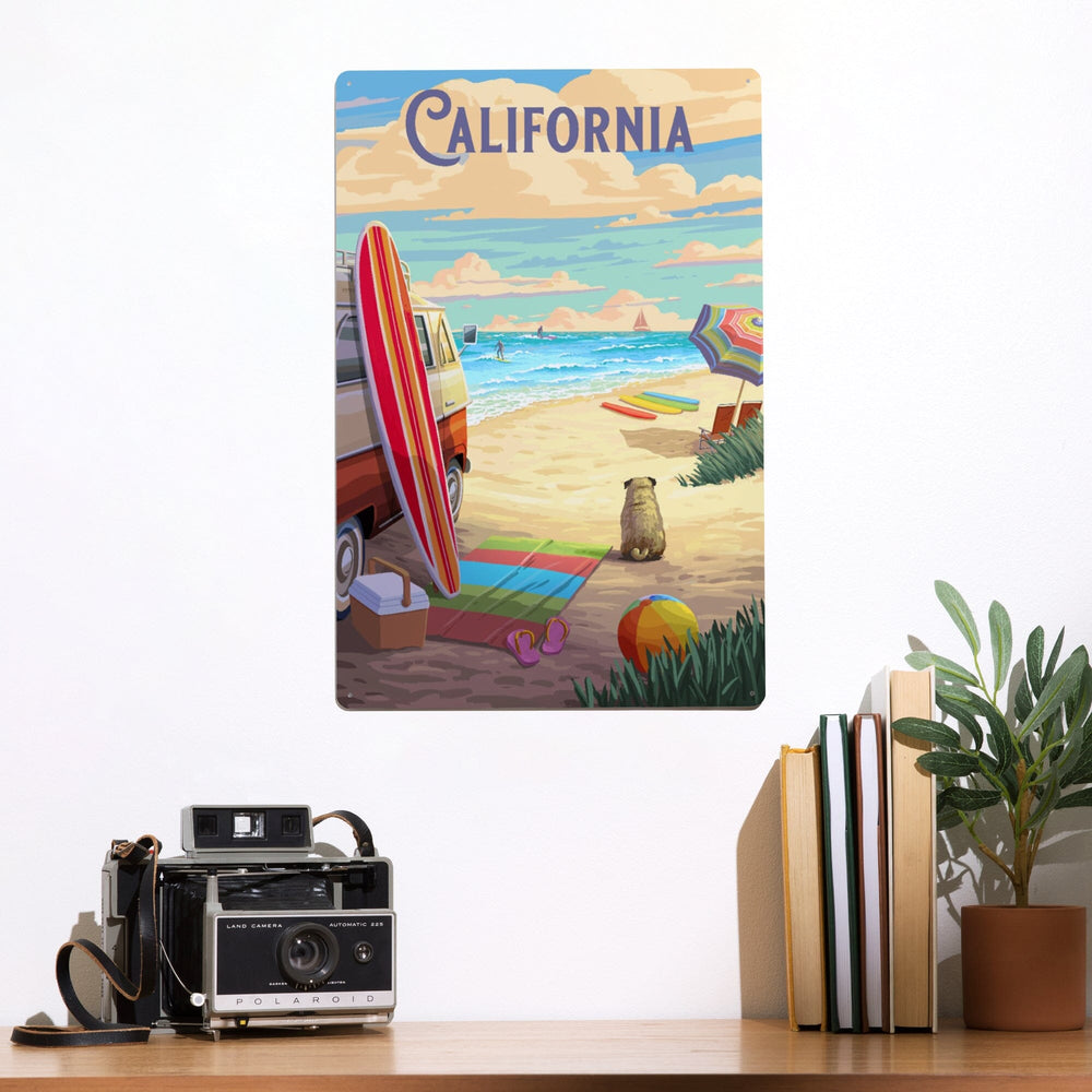 California, Beach Activities, Metal Signs Metal Lantern Press 