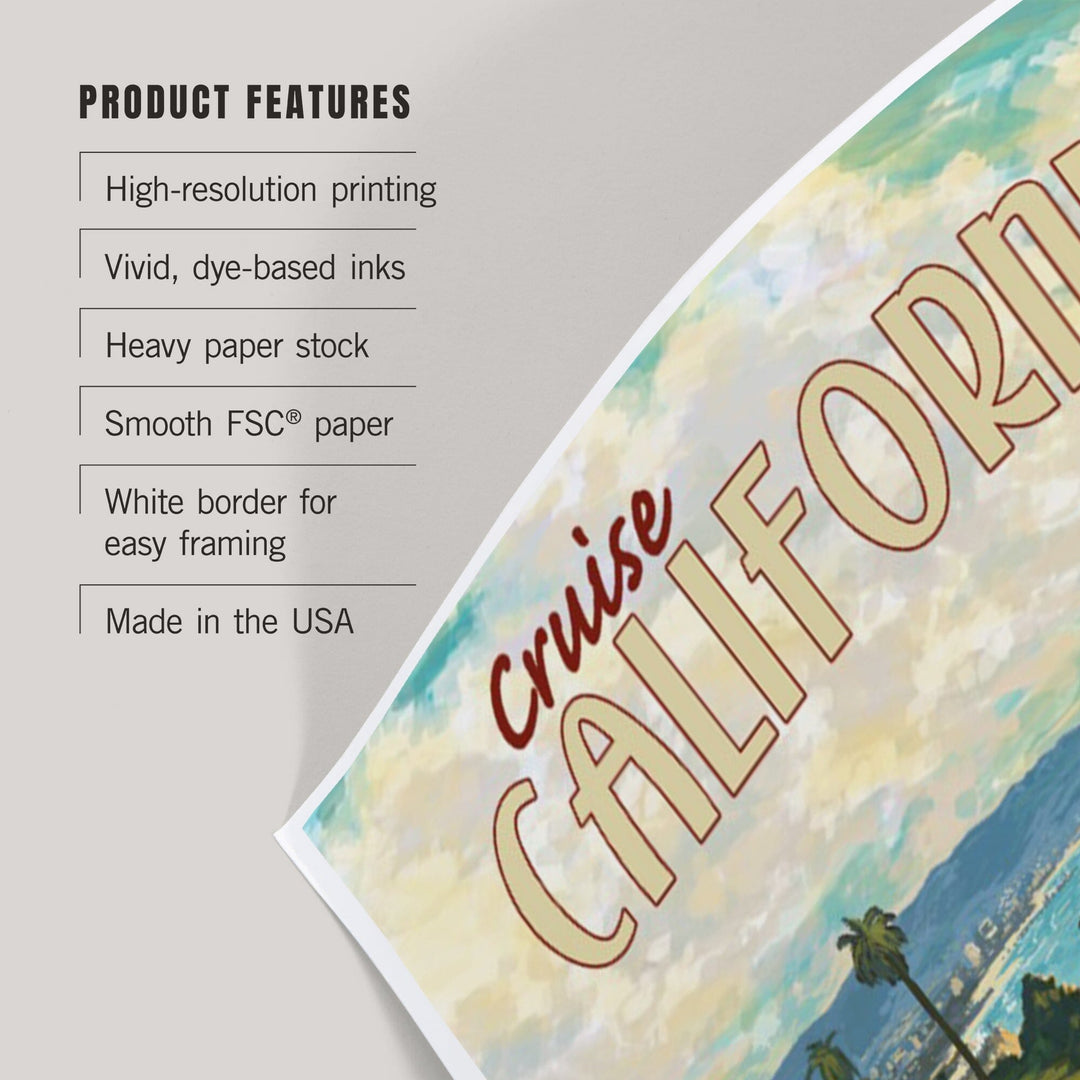 California, Camper Van Cruise, Art & Giclee Prints Art Lantern Press 