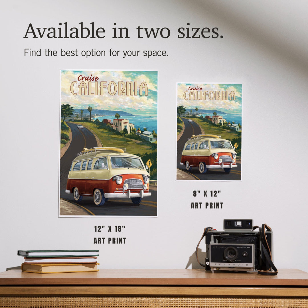 California, Camper Van Cruise, Art & Giclee Prints - Lantern Press