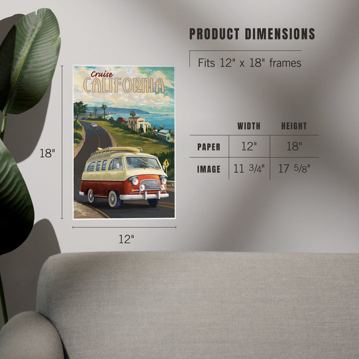 California, Camper Van Cruise, Art & Giclee Prints - Lantern Press